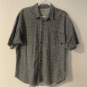 Vtg 80s Quiksilver Abstract Fractal Hawaiian Button Up Shirt Men’s M - L Surf